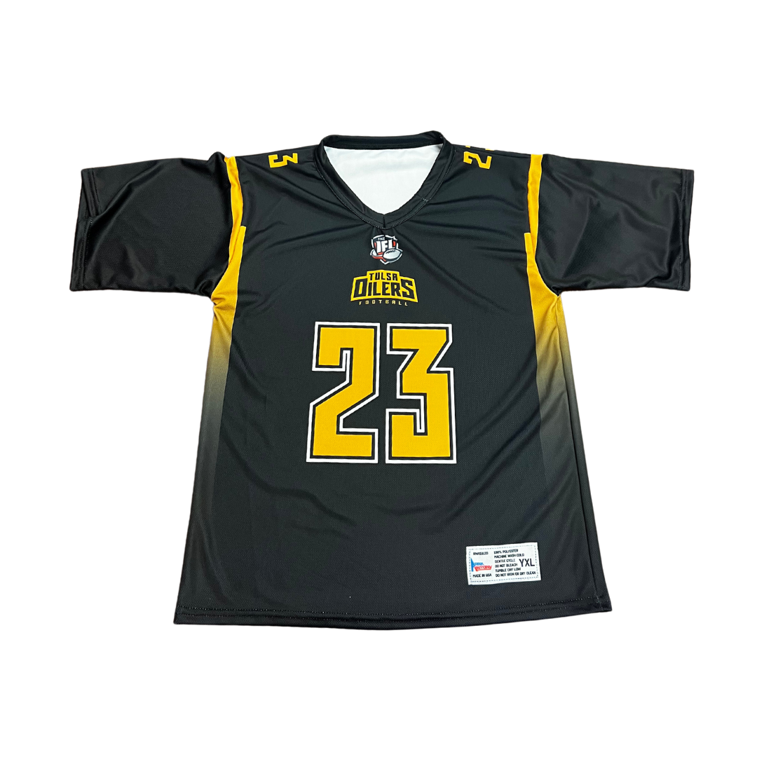 JY Youth Tulsa Oilers Football Black Jersey Tulsa Oilers Football Store