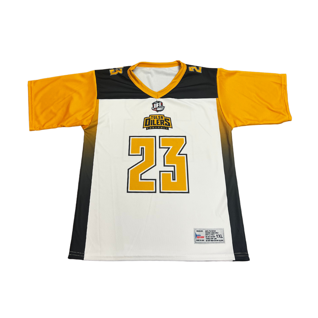 JY Tulsa Oilers Football White Jersey Tulsa Oilers Football Store
